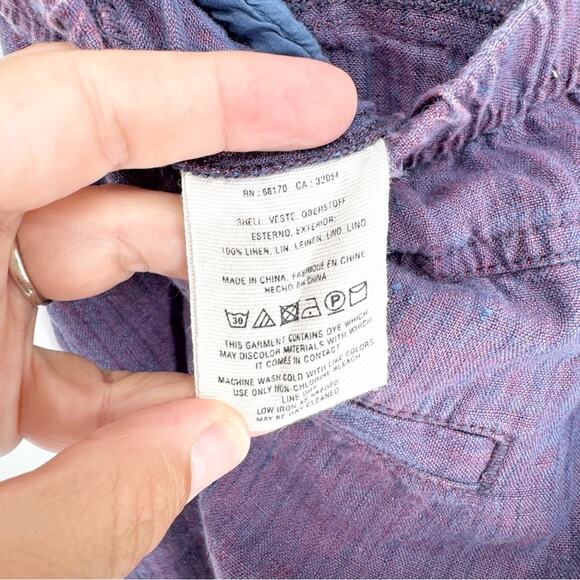 Anthropologie Embroidered Linen Pull On Pants Purple/Orange Size XS Artsy Boho - Picture 14 of 15